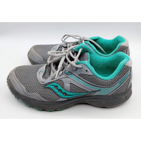 Saucony Womens 9.5 Cohesion 10 Running Walking Sneakers Shoes Gray Teal S15339 - Picture 3 of 8